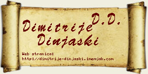 Dimitrije Dinjaški vizit kartica